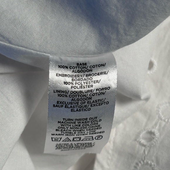 White 100% Cotton Eyelet Seashell Pattern Slip Dress - Picture 4 of 12